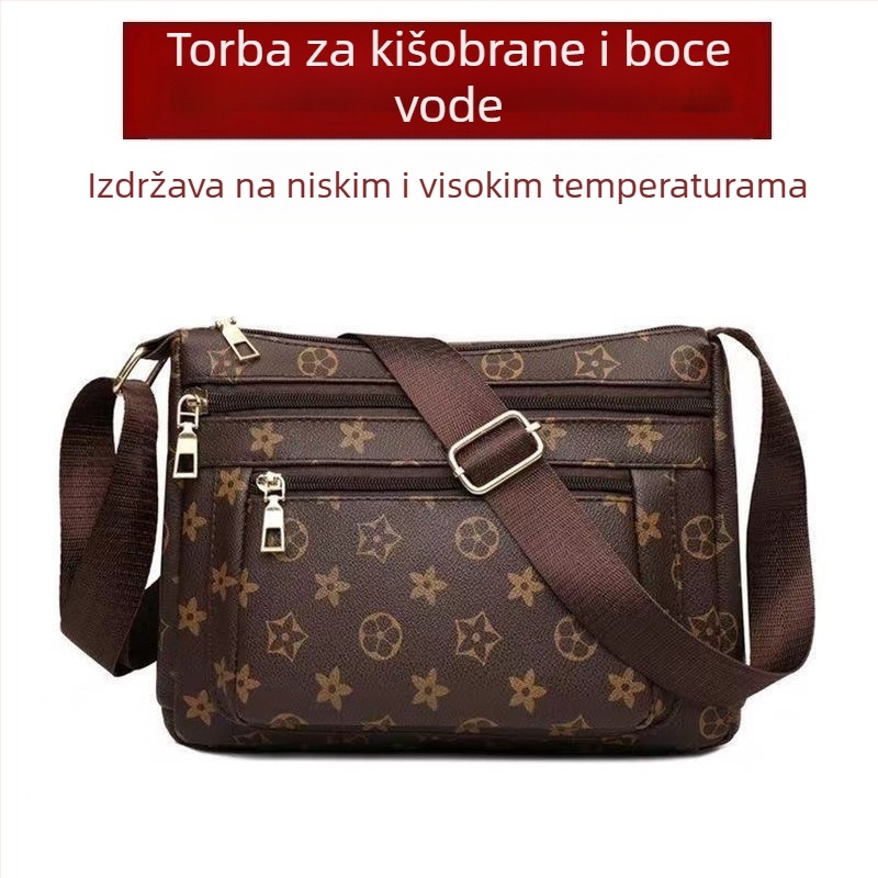 Ženska crossbody torba (Materijal: corduroy; mali kvadratni dizajn; zatvarač na zip; podstava od umjetne kože; marka: Yinse)