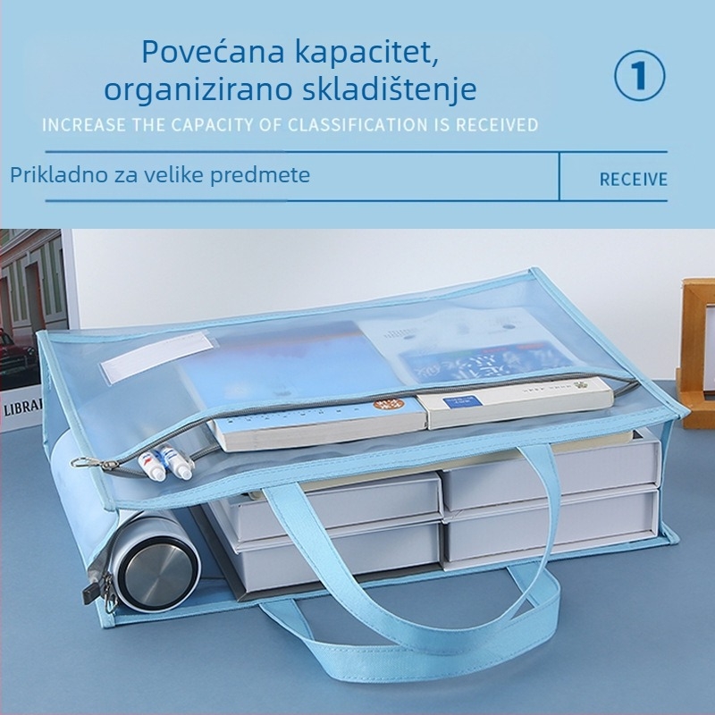 Torba za umjetnost sa zatvaračem Bai Yi, nylon mrežasta konstrukcija, prijenosna školska torba za crtanje i markerice, oblik: papirni blok