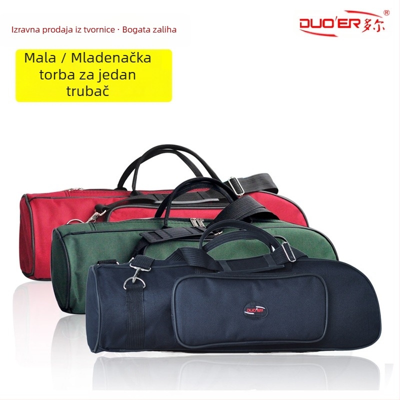 Torba za glazbeni instrument za trubu od Oxford platna, vodootporna, prozračna, zakrivljeni remen za rame, ispupčeni vanjski džep, podstava od netkanog materijala
