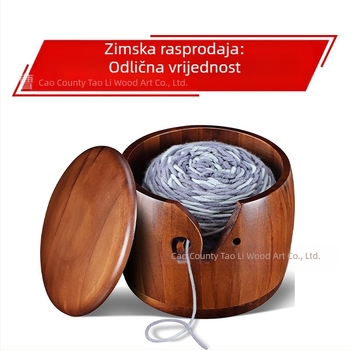 Skladišna zdjela za vunu od drveta, kružna, ručno izrađena, 510 g, moderan stil