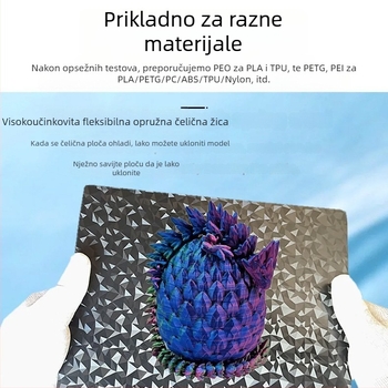 PEI grijana podloga za 3D ispis s magnetskom bazom i dvostrukom teksturnom površinom