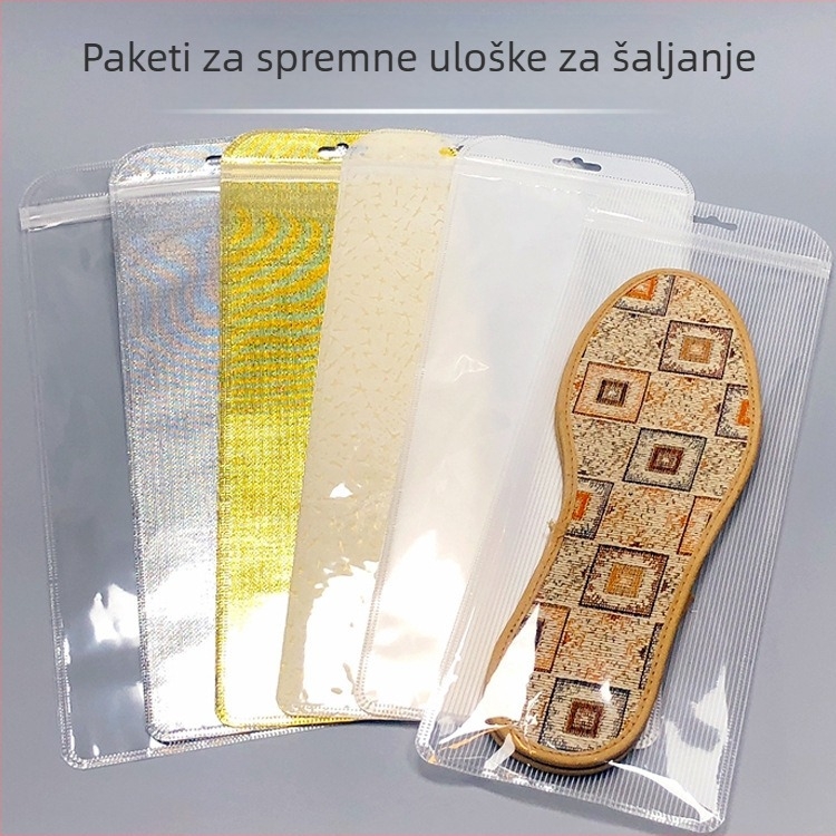 Vrećice za pakiranje uloška za više parova, prozirne matirane s prugastom teksturom, samouzavarujuće s klapnom duljine 3 cm