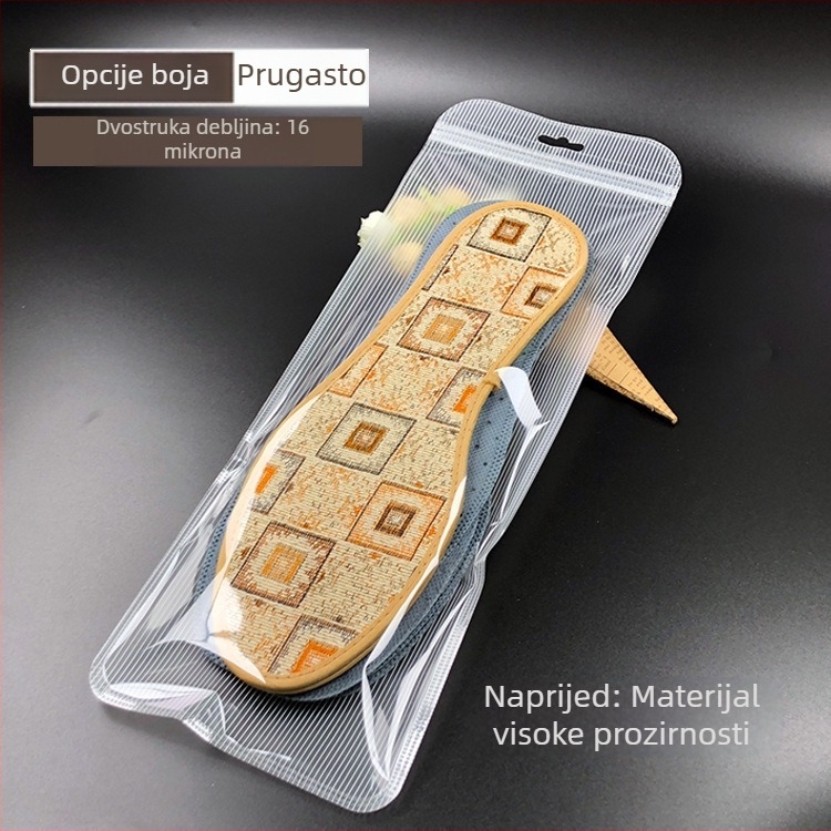 Vrećice za pakiranje uloška za više parova, prozirne matirane s prugastom teksturom, samouzavarujuće s klapnom duljine 3 cm