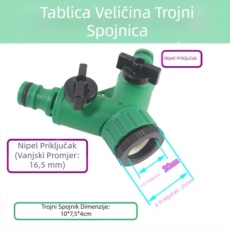 Trostruki vodovodni spoj s prekidačem ventila, plastični razvodnik vode za slavinu perilice rublja — Zhejiang, navojno spojenje, Deao