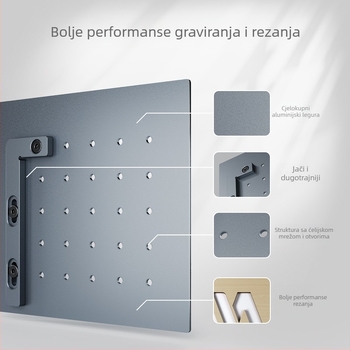 WAINLUX K10 laserski stroj za graviranje — ploča za pozicioniranje, ploča za graviranje, ploča za rezanje, štiti radnu površinu