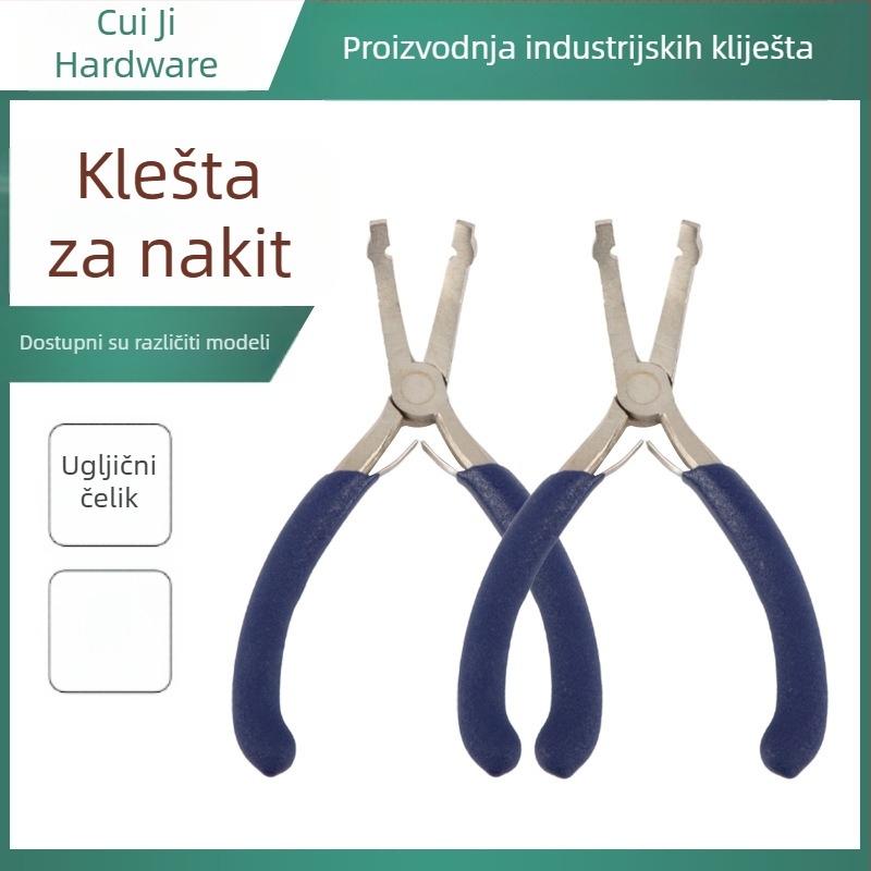 Set kliješta za perle - ručni rad, alati za izradu nakita DIY, četverodjelni set s kliještima: zakrivljeni nos, okrugli nos, igleni nos i dijagonalni nos