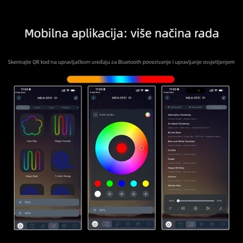 Automobilska ambijentalna svjetlost za ventilacijski otvor, svjetlo s vibracijskim ritmom i kontrolom zvuka (5V, qfd111, Kevanly)