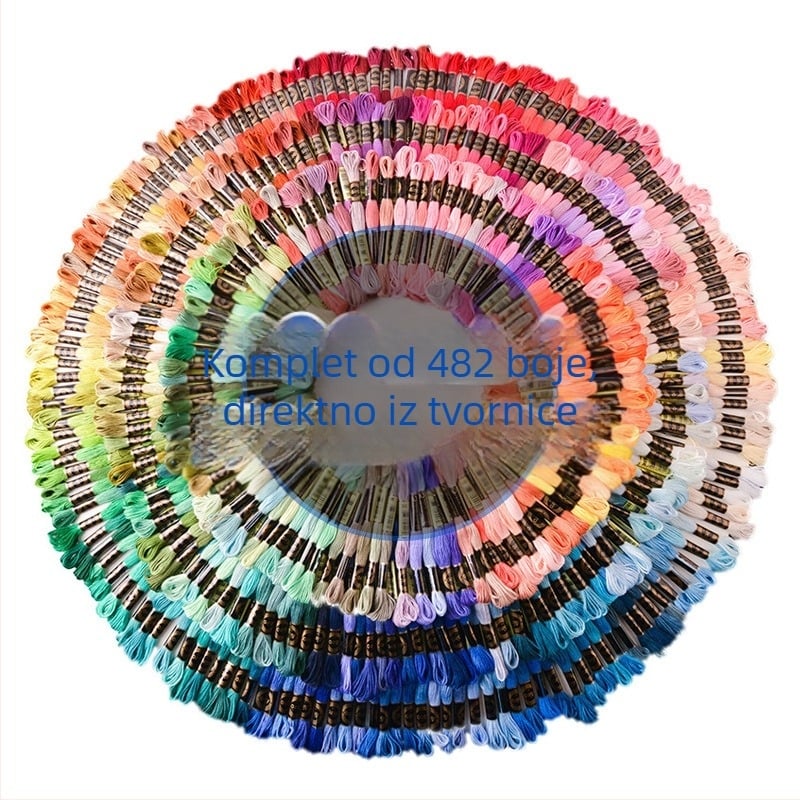 Set niti za vez od airo — poliestersko-bavun materijal, za kućne tekstile, pogodan za križno šivanje