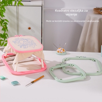 Qingfei ABS plastični dvostruko slojni podesivi okvir za križićno vezenje u francuskom stilu, stolni