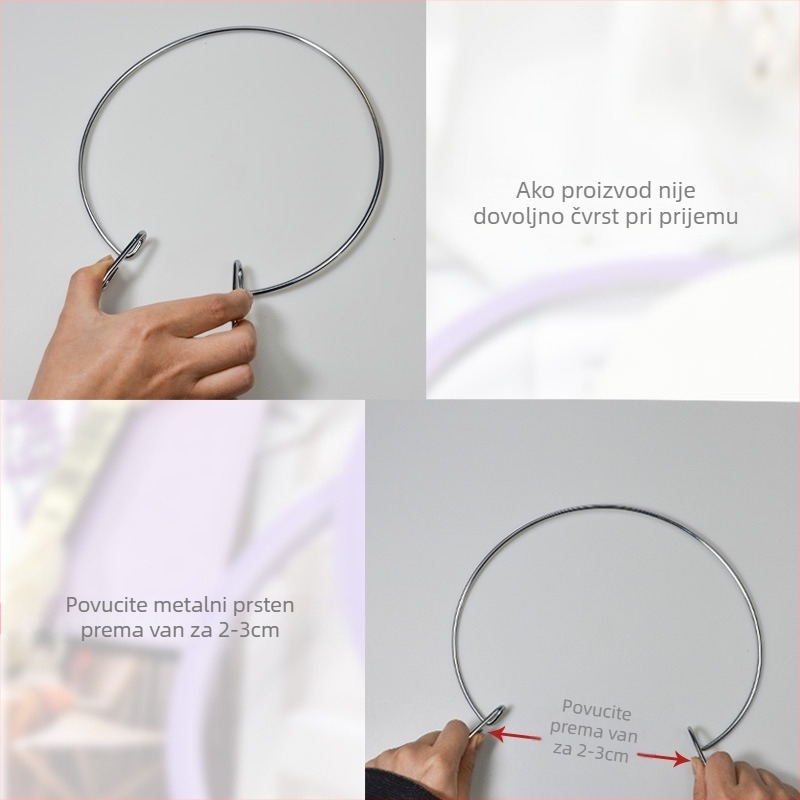Plastični okvir za vezenje s napinjajućim prstenom, marka Autonomy, tiskano logo, težina 0,060 kg