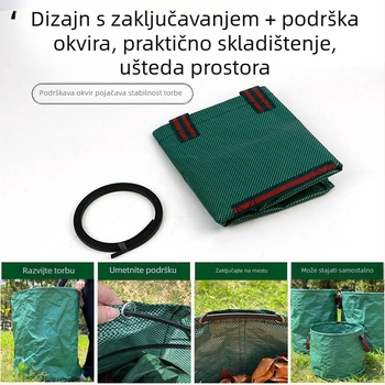 Torba za lišće za vanjsku baštu, vodootporna, plastična, FREEDOM – za skupljanje lišća i sitnica