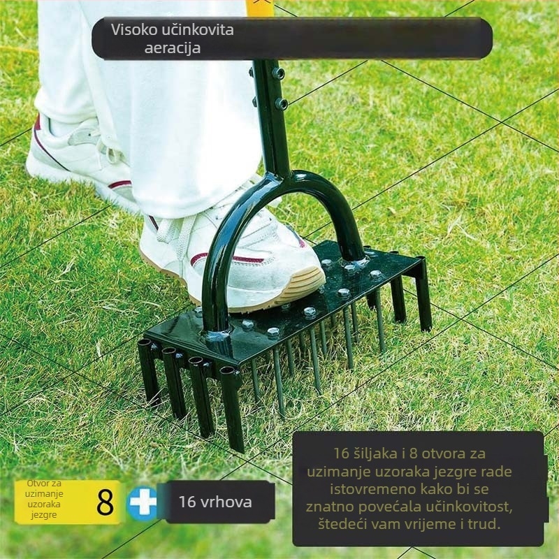 Stojeći aerator za travu, vrtni kultivator i olakšivač tla s odvojivim dizajnom