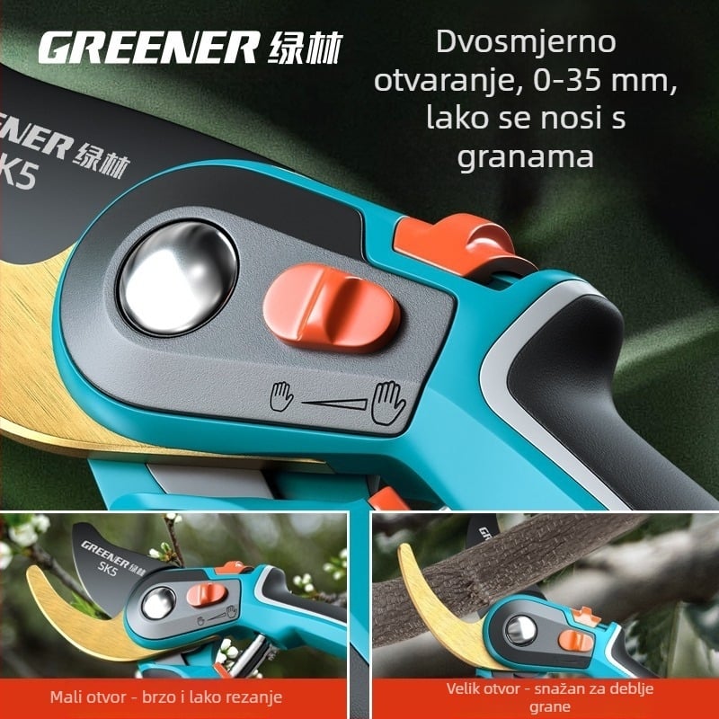 Greener Green Forest Škare za podrezivanje voćaka – ušteda snage, s teflonskim premazom, za cvijeće i vrt