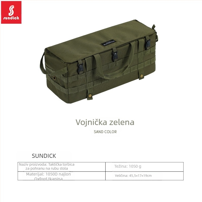 Mountain Guest torba za pohranu za kampiranje, 1050D najlon Oxford, bočni pretinac za pohranu, višestruka primjena, vodootporna i otporna na habanje
