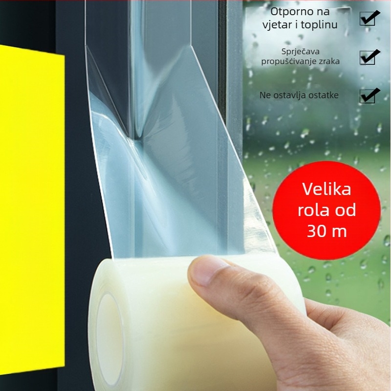 Pojas za brtvljenje prozora – bez ostataka ljepila, otporna na vjetar i vodu, brtvljenje praznina za staklena vrata i prozore; zimska zaštita od hladnoće.