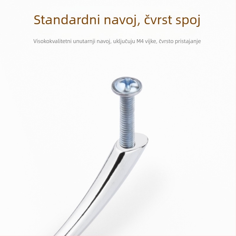 Ručka za ormariće i ladice – cinkova legura, elektroplating završna obrada, Model 211, otporna na habanje i hrđu