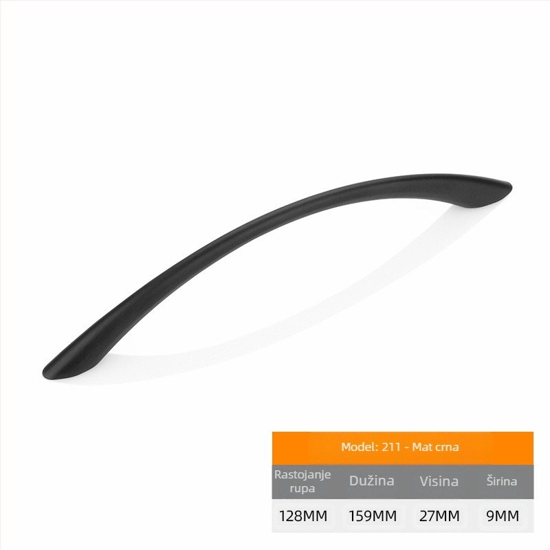 Ručka za ormariće i ladice – cinkova legura, elektroplating završna obrada, Model 211, otporna na habanje i hrđu