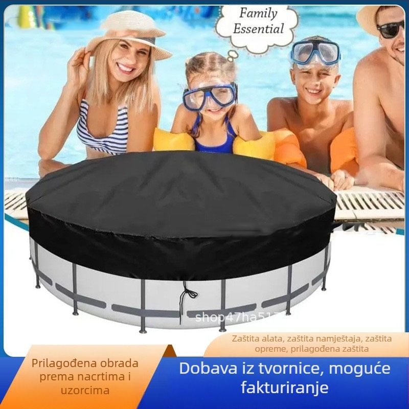 Vanjski poklop za bazen — Oxford tkanina, prilagodljiv, zaštita od prašine i sunčevog zračenja, otisnuti logo