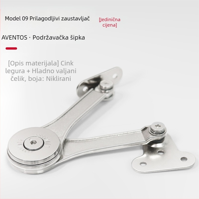 Hydraulična potpora vrata ormarića – cinkova legura, marka Hafford HAIFUDE, model GZRYT, za ormariće, garderobu i gornja vrata, dvostruko niklovanje
