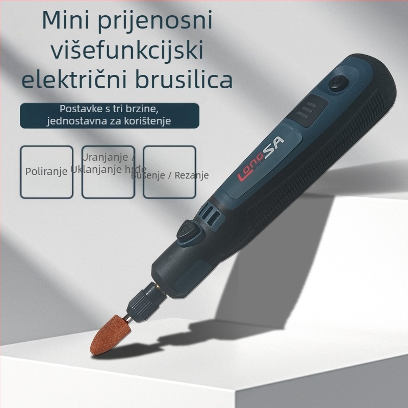 Prijenosni električni brus za poliranje i graviranje nefrita, s glavom za brušenje, 3.7V Li-ion baterija, kabel 0.6 m, masa 0.5 kg