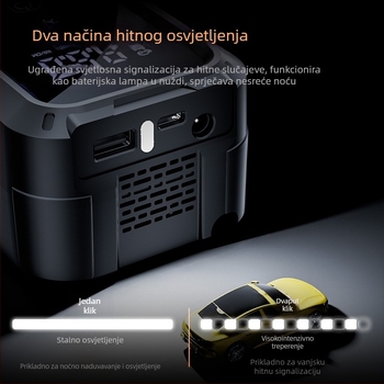 Bežično prijenosni napuhivač za gume za automobile i bicikle - 11.1V, 25 L/min, <80W, digitalni zaslon, dualno napajanje