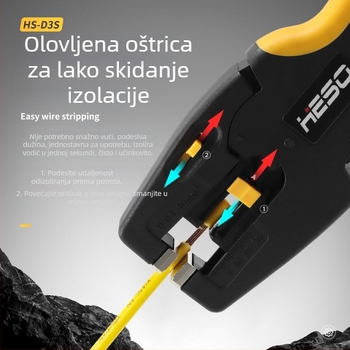 Automatske kliješta za skidanje izolacije žica - višenamjenski alat za električare, rezanje i skidanje izolacije žica (Brand: HESO; Težina: 180 g; Specifikacije: 8)