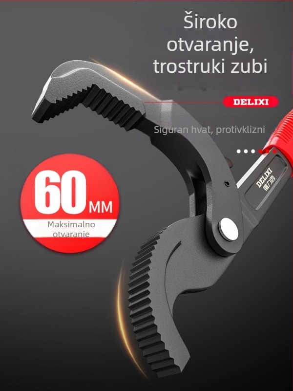 Univerzalni set alata s podesivim ključem, cijevnim ključem i višenamjenskim kliještima