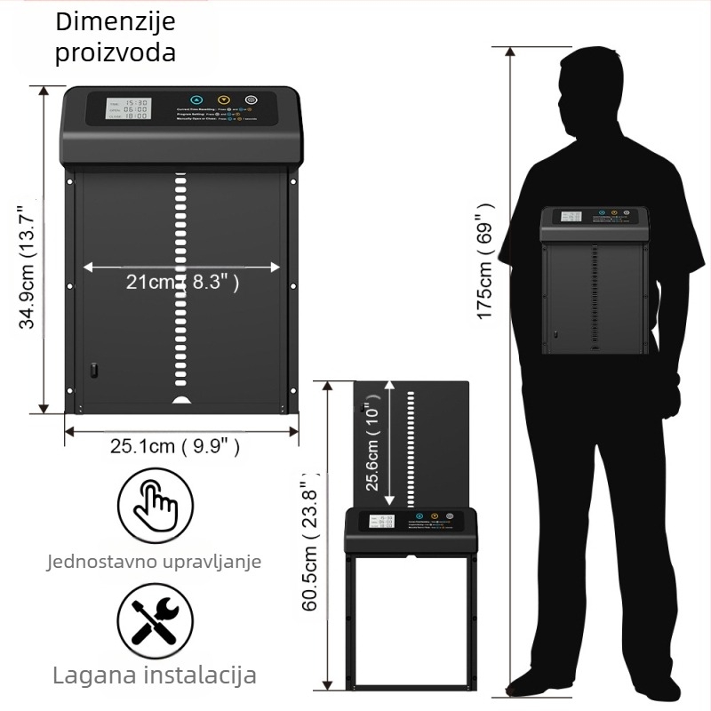 Automatska vrata za kokošinjac od nehrđajućeg čelika, s pametnim vremenskim podizanjem (Materijal: Nehrđajući čelik; Marka: aibei; Uvoz: Ne)