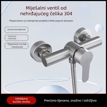 Skrivena ugrađena tuš slavina od nehrđajućeg čelika s keramičkim jezgrom ventila
