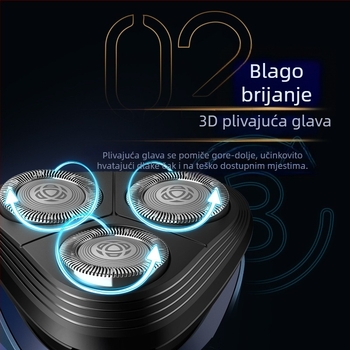 Philips muški električni brijač za mokro i suho, rotacijska glava s tri oštrice, plivajuća glava, ugrađena punjiva baterija, tijelo potpuno perivo, Serija 2 S2509