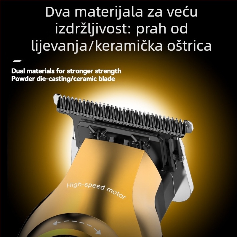 Kemei KM-1677 Kosa klipper, punjiva, bez četkica motora, oštrice od praškaste metalurgije, ugrađena baterija 500–800 mAh, radno vrijeme 1–3 h