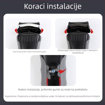 Zamjenske glave Braun električni brijač – kompatibilne sa serijama 21B32/52/70/92/3579, ABS+metal, težina 25 g