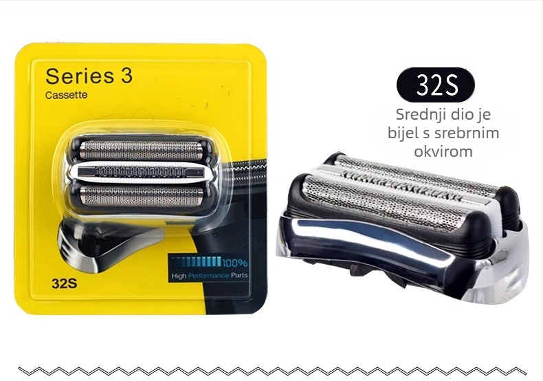 Zamjenske glave Braun električni brijač – kompatibilne sa serijama 21B32/52/70/92/3579, ABS+metal, težina 25 g