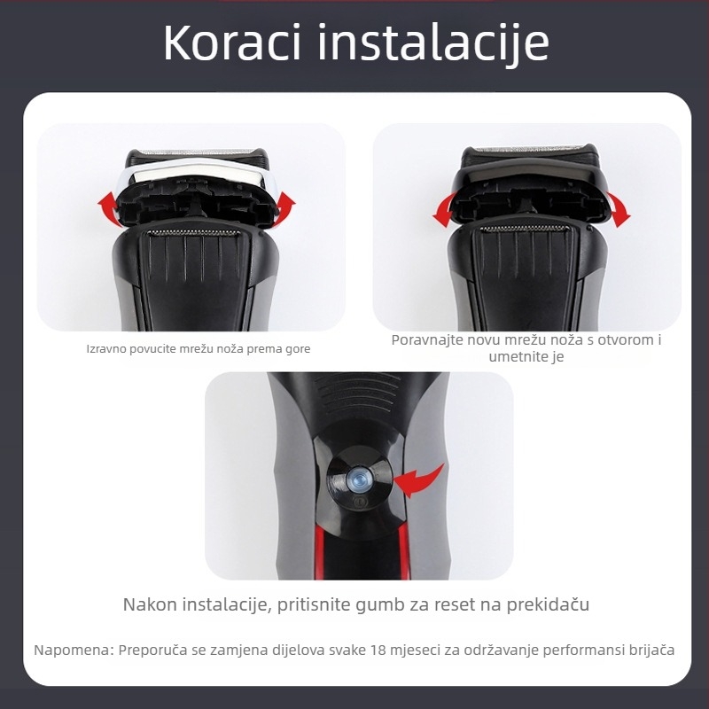 Zamjenske glave Braun električni brijač – kompatibilne sa serijama 21B32/52/70/92/3579, ABS+metal, težina 25 g