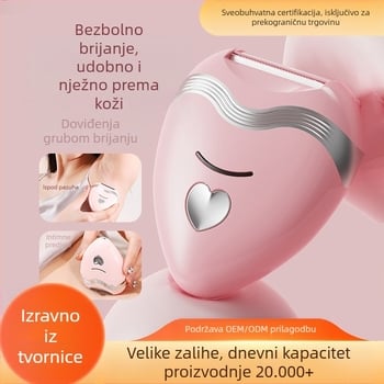 Električni 3-u-1 brijač za intimne zone i tijelo, uklanja pubičnu dlaku, pazuhe, noge i dlačice na gornjoj usni, za žene