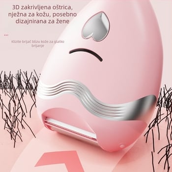 Električni 3-u-1 brijač za intimne zone i tijelo, uklanja pubičnu dlaku, pazuhe, noge i dlačice na gornjoj usni, za žene
