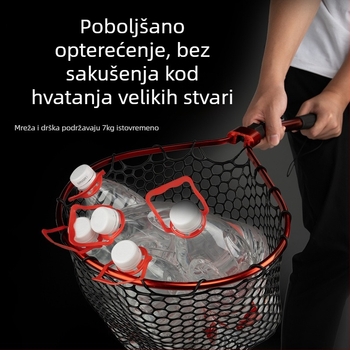 Sklopiva silikonska mreža za ribolov – prijenosni set za sportski ribolov, velike ribe, dubina mreže 30–35 cm, debeli otvori, ne skuplja se