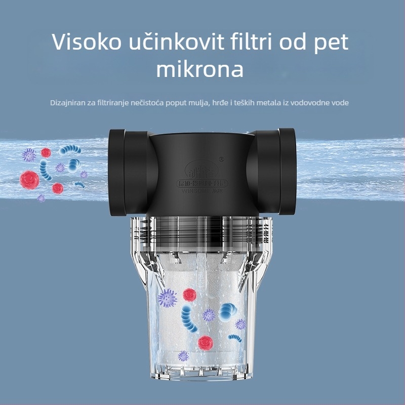 Inline pred-filter za vodu – filtr od nehrđajućeg čelika, filtracija razine 1, uklanjanje naslaga i sedimenta, zamjenjivi element filtra