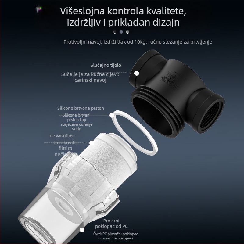 Inline pred-filter za vodu – filtr od nehrđajućeg čelika, filtracija razine 1, uklanjanje naslaga i sedimenta, zamjenjivi element filtra