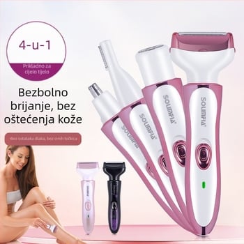SOLIMPIA HT-581 USB električni brijač i uređaj za uklanjanje dlaka, ABS kućište, oštrica od nehrđajućeg čelika, za mokro i suho korištenje.