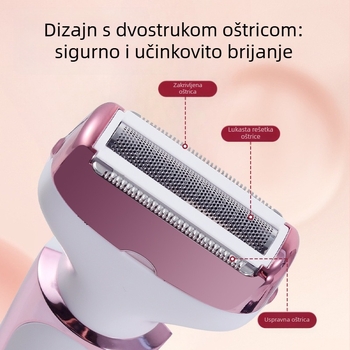 SOLIMPIA HT-581 USB električni brijač i uređaj za uklanjanje dlaka, ABS kućište, oštrica od nehrđajućeg čelika, za mokro i suho korištenje.