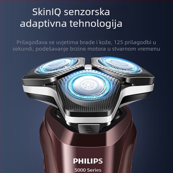 Philips električni brijač s rotacijskom glavom od 3 dijela, za mokro i suho, LED zaslon, ugrađena baterija, oko 60 minuta rada
