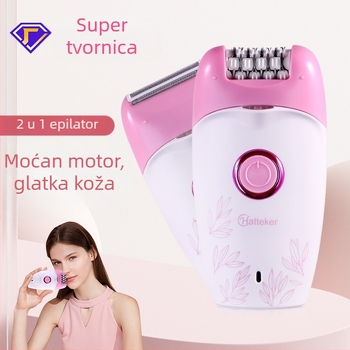 2-u-1 električni depilator za tijelo za žene – HT-557; USB/električno napajanje; glava od nehrđajućeg čelika; za cijelo tijelo.