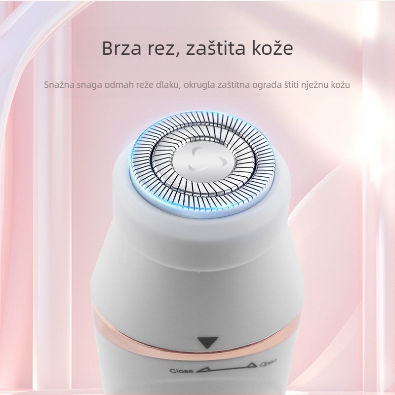 7-u-1 ženski uređaj za uklanjanje dlaka, za cijelo tijelo, USB napajanje, glava od nehrđajućeg čelika, četkasti motor, periva