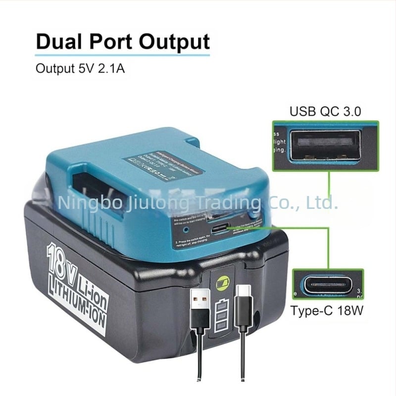 USB Type-C punjač-adapter za Makita 18V Li-ion bateriju, dizajn kaiše, težina 70 g