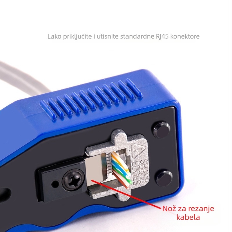 Višenamjenske kliješta za mrežne kablove s Through-Hole – 8P, lisanje i skidanje izolacije Cat5e/Cat6, karbonska čelika