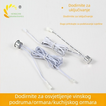 Ormarić s pametnim senzorom rasvjete, vanjskim dodirnim prekidačem i upravljačem prigušivanja (12–24 V DC, podesivo kašnjenje)