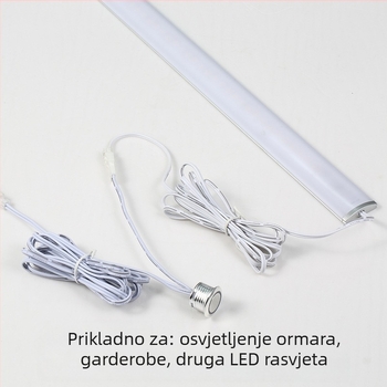 Ormarić s pametnim senzorom rasvjete, vanjskim dodirnim prekidačem i upravljačem prigušivanja (12–24 V DC, podesivo kašnjenje)