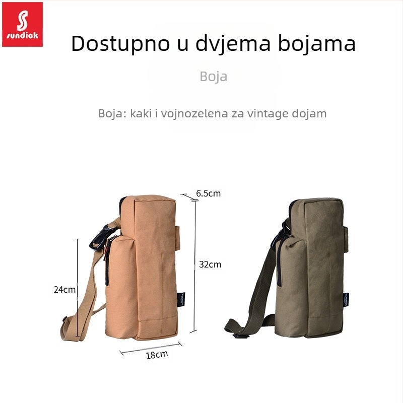 Mountain Guest Organizator kamping opreme — debela platnena crossbody torba za šatorske klinove i užadi