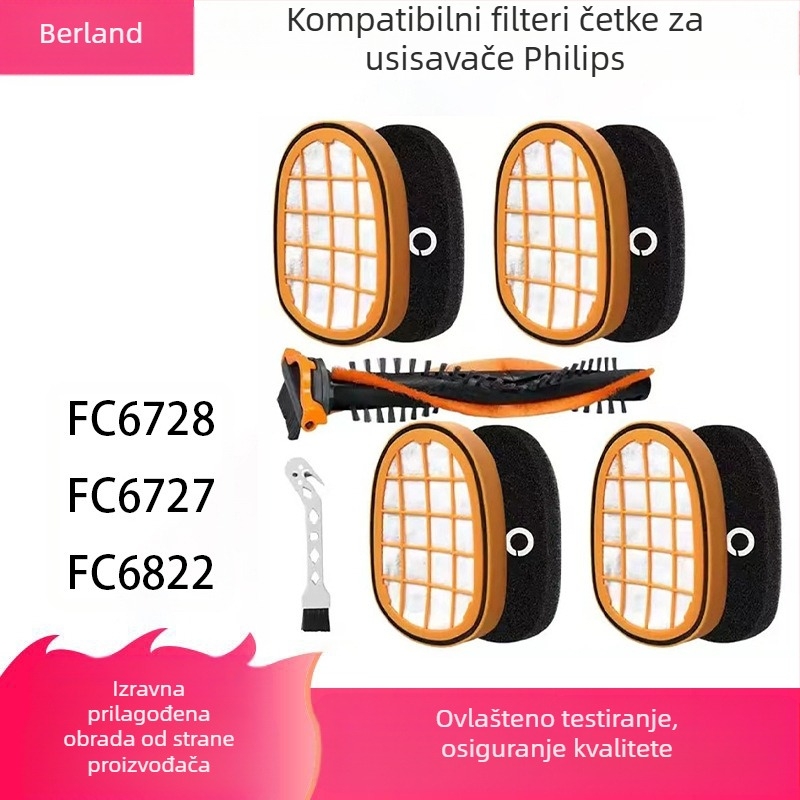Filtr za usisavač Philips FC6728 FC6727 FC6822 – dodatak za filtr s valjkastom četkom